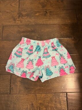 Girls' Pink & Mint Holiday Tree Pajama Shorts